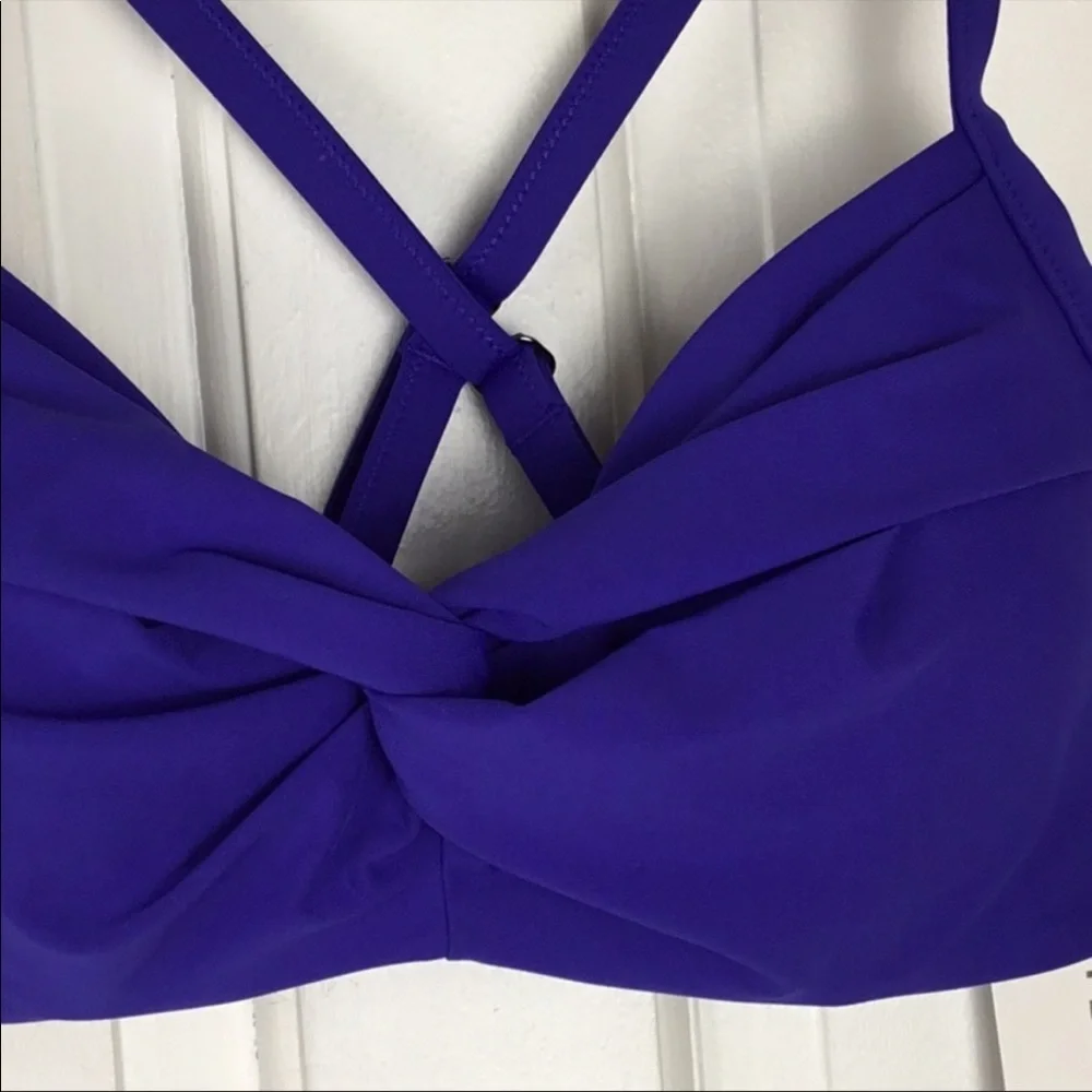 NWT Athleta Twist Up Yacht blue Bikini Top